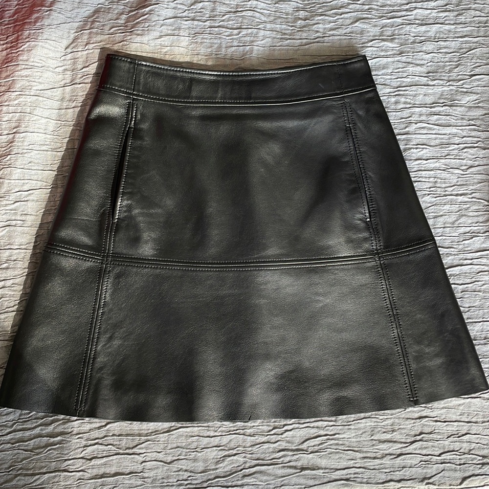 Massimo Dutti Genuine Leather Skirt